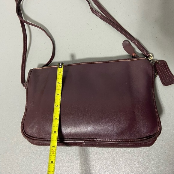 Dorcelle Made in USA Vintage Shoulder Handbag Purse Dark Maroon Burgundy Leather - Picture 6 of 10